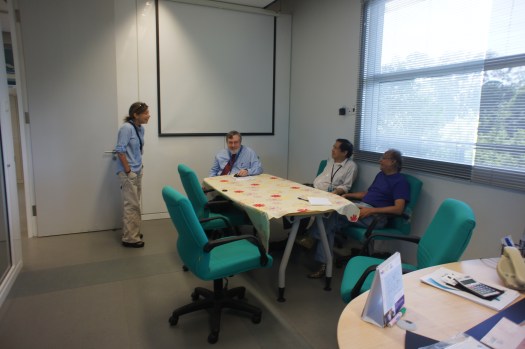 Nancy and the professors at Dr. Deva's Center for Seimic Imaging